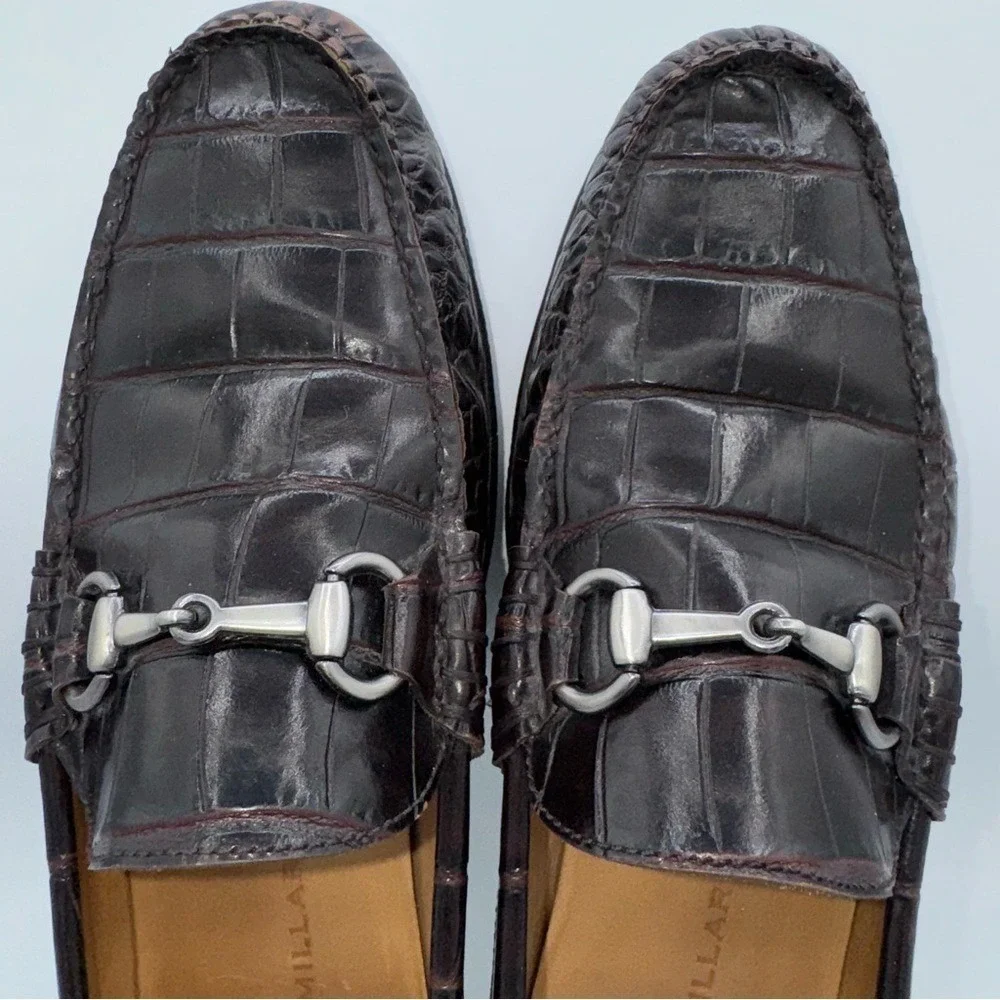Peter Millar‎ Croc Embossed Leather Loafers Old Money Quiet Luxury, Men's 8.5